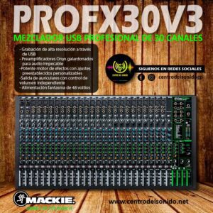 mezclador usb profx30v3 de 30 canales mackie