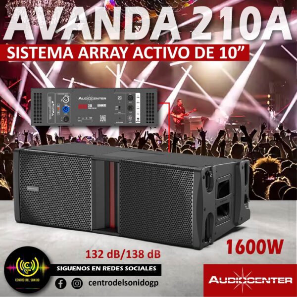 avanda 210a altavoz line array activo de 10" y dos vías controlado por dsp