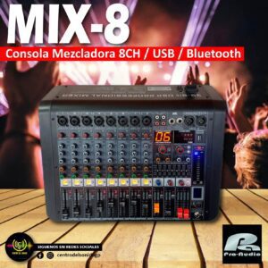 consola mix 8 pa pro audioconsola pasiva usb / bluetooth