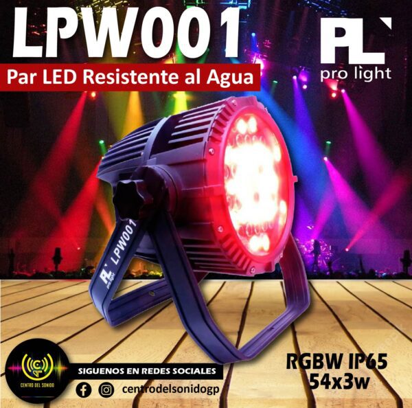 par led resistente al agua lpw001 rgbw ip65 54x3w