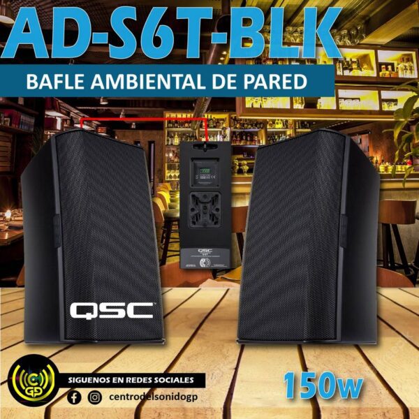 bafle ambiental qsc ad s6t blk 150w