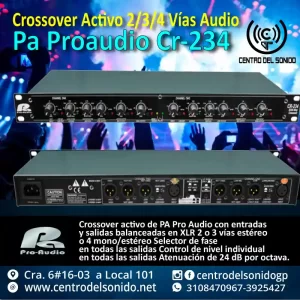 cr 234 crossover pa pro audio de 3 vías