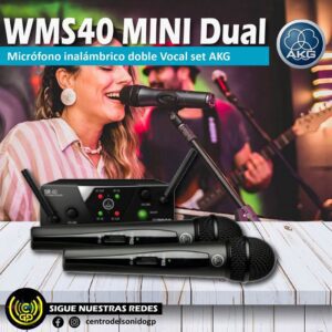 micrófono inalámbrico doble akg wms40 mini