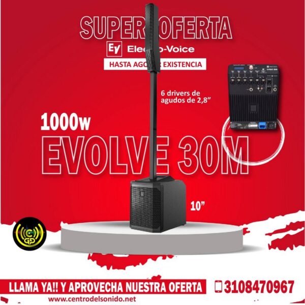 sistema portátil de columna evolve 30m electro voice 1000w