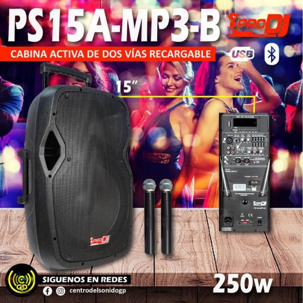 ps15a mp3 b pro dj activa recargable de 15" 300watt (copia)