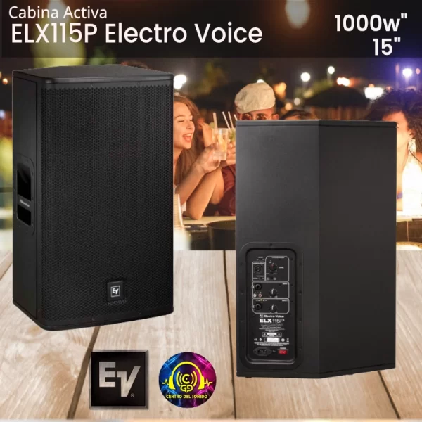 cabina activa elx115p electro voice madera 1000watt