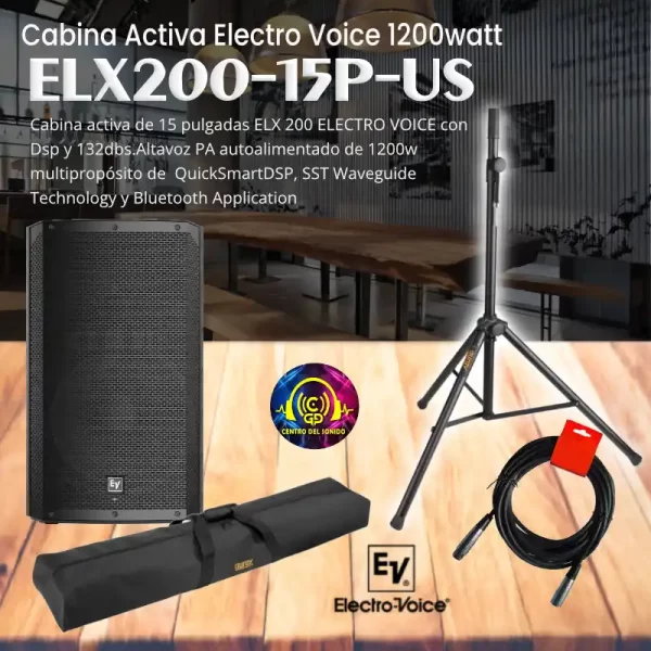 cabina activa elx200 15p us electro voice 1200watt