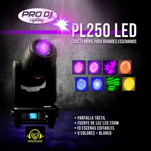 cabeza móvil pl250 led pro dj