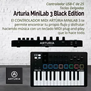 controlador usb c arturia minilab 3 black edition