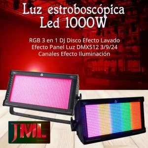 luz estroboscópica led 1000w rgb 3 en 1 dj disco efecto lavado efecto panel luz dmx512