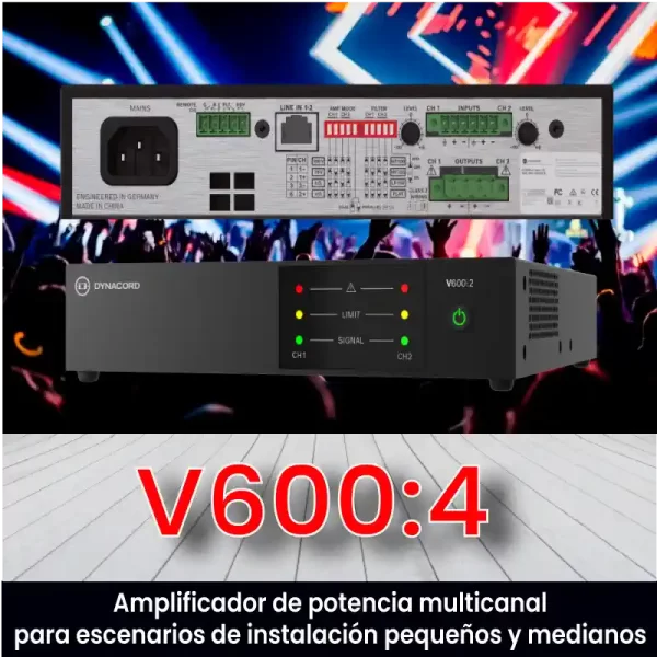 v600:4 amplificador de potencia multicanal