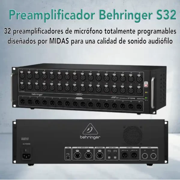 preamplificador behringer caja de e/s s32