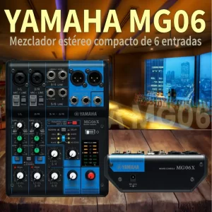 mezclador estéreo compacto de 6 entradas yamaha mg06