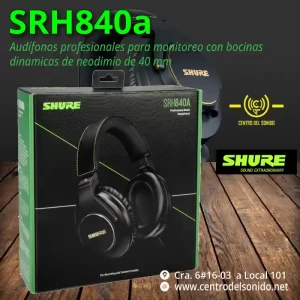 audífonos profesionales para monitoreo srh840a shure