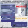 midas dm12 mezclador analógico de 12 entradas en vivo y estudio con preamplificadores de micrófono midas