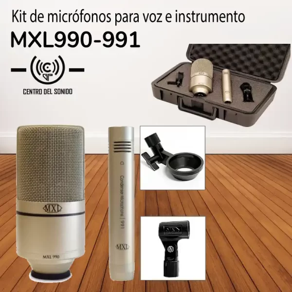 kit de micrófonos para voz e instrumento mxl990 991