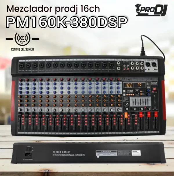 pm160k 99dsp pro dj consola análoga • 16 entradas híbridas (xlr o trs)