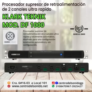 procesador supresor de retroalimentación de 2 canales ultra rapido klark teknik mod. df 1000