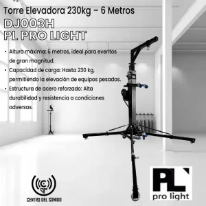 torre elevadora dj003h pl pro light ( 230kg – 6 metros )