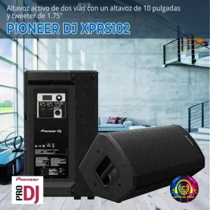 altavoz activo de dos vías con un altavoz de 10 pulgadas y tweeter de 1.75" pioneer dj xprs102