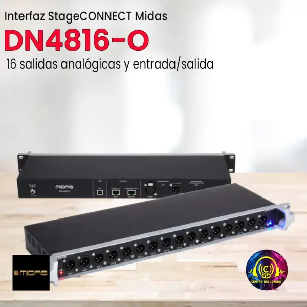 interfaz stageconnect midas dn4816 o con 16 salidas analógicas y entrada/salida