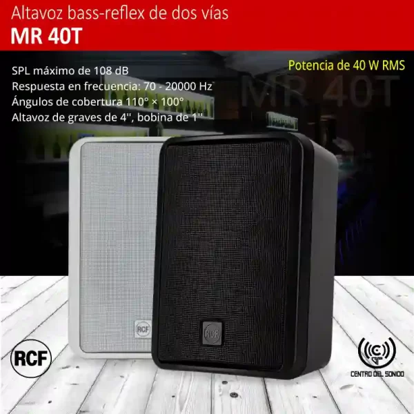 altavoz bass reflex de dos vías mr 40t con transformador