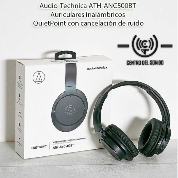 audio technica ath anc500bt auriculares inalámbricos quietpoint con cancelación de ruido