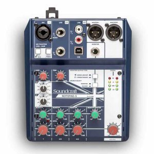 consola mezcladora con interfaz usb soundcraft notepad 5