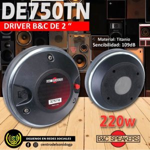 driver b&c de750tn de 2" 220w