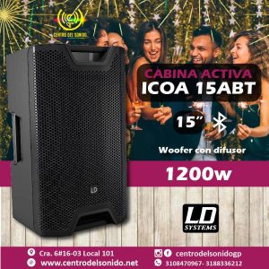 cabina activa icoa 15a bt 1200w con bluetooth