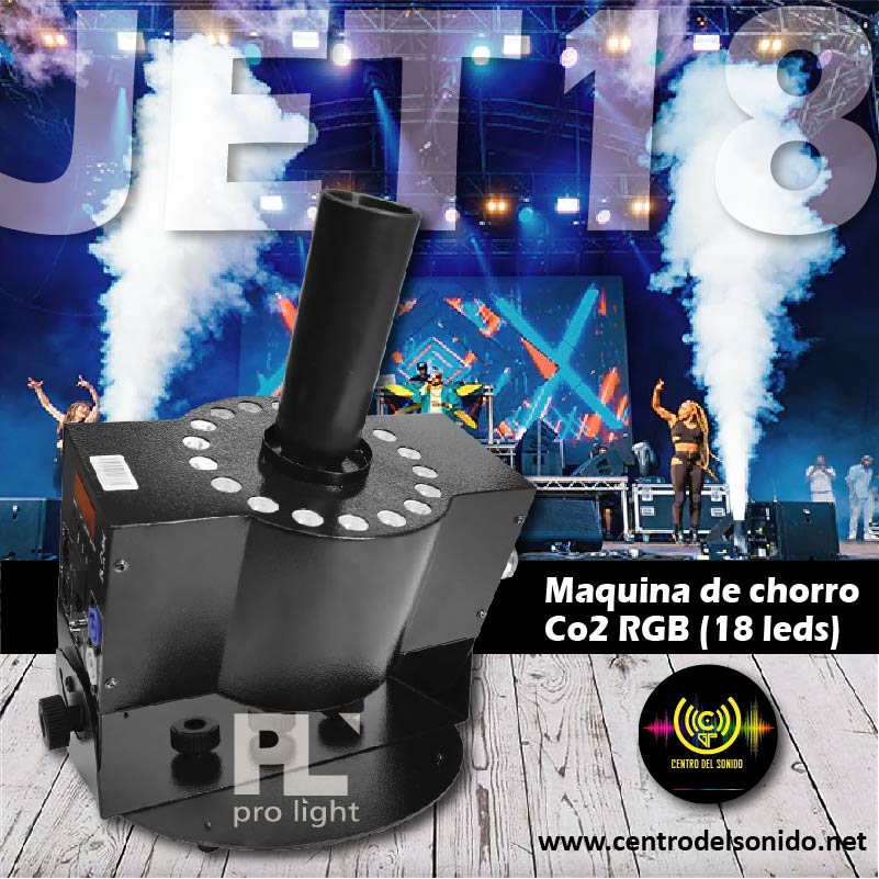 jet18 maquina de chorro co2 rgb (18 leds)