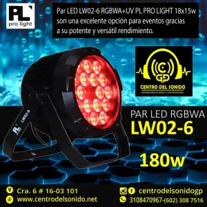 par led lw02 6 rgbwa+uv pl pro light 18x15w