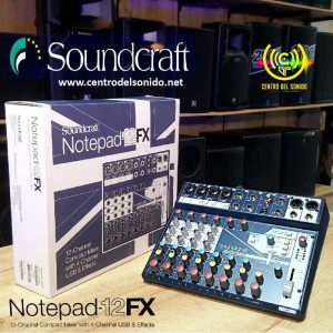 notepad 12fx consola soundcraft con interfaz y puerto usb