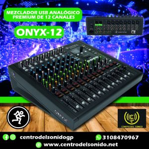 mackie onyx12 mezclador analógico prémium de 12 canales con usb