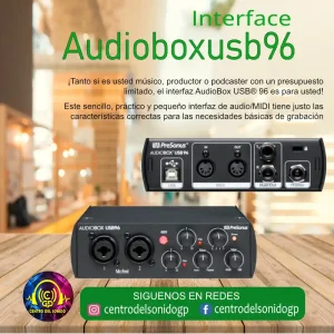 presonus interfaz de audio audiobox usb 96