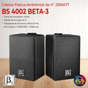 cabina pasiva bs 4002 beta 3 ambiental de 4" 20watt