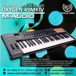 controlador midi oxygen 49 iv m audio