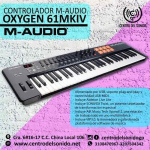 controlador midi oxygen 61 iv m audio