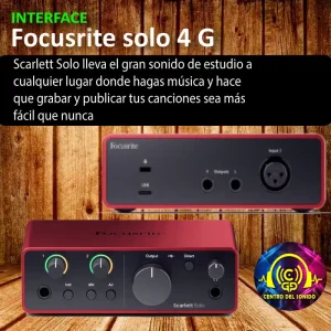 interfaz de audio focusrite scarlett solo 4g