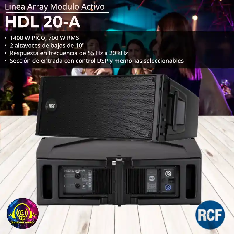 hdl20a rcf line array activo 2x10 1400 watt