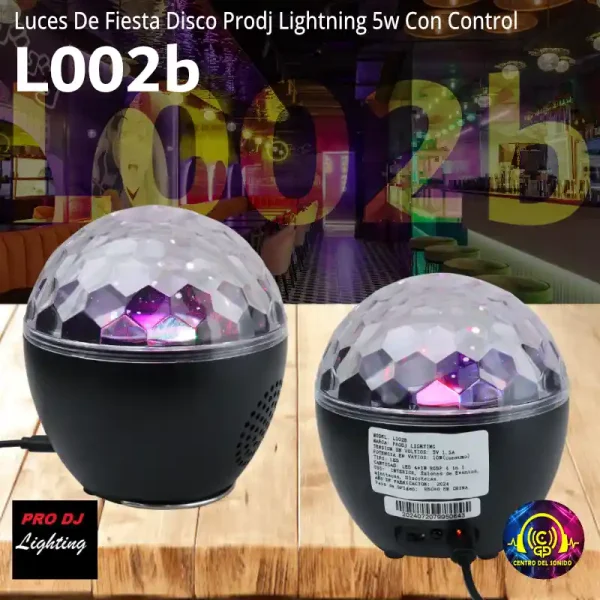 luces de fiesta disco prodj lightning l002b 5w con control