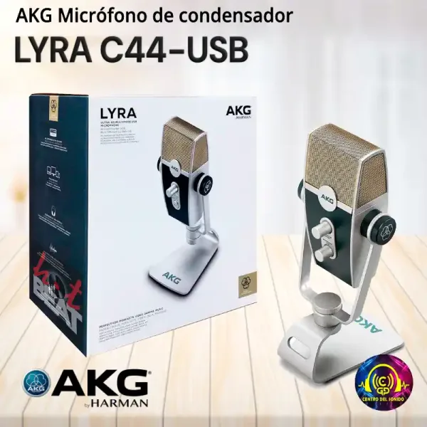 akg micrófono de condensador lyra c44 usb