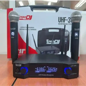 micrófono inalambrico uhf doble de frecuencia uhf 35m