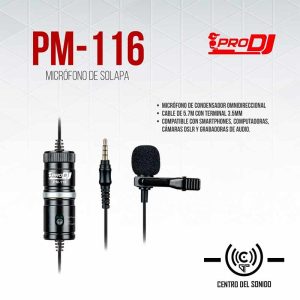 microfono lavalier solopa pro dj pm116 condensador