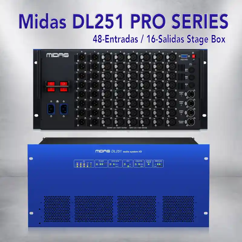 midas dl251 pro series 48 entradas / 16 salidas stage box