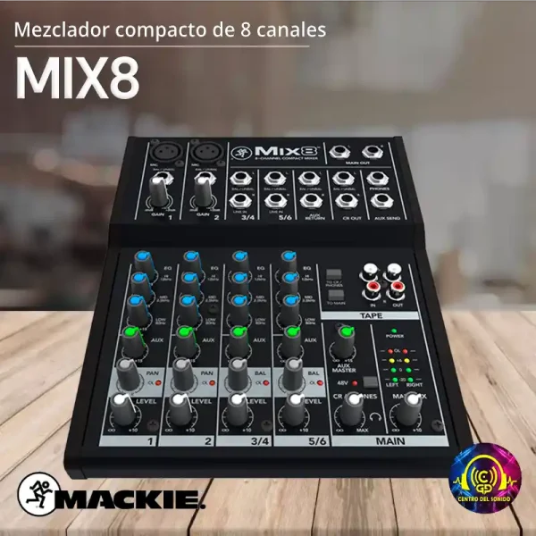 mezclador compacto de 8 canales mix8 mackie