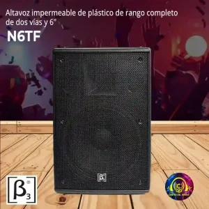 altavoz impermeable de plástico de rango completo de dos vías y 6" n6tf