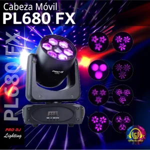 cabeza móvil pl680 fx de pro dj lighting