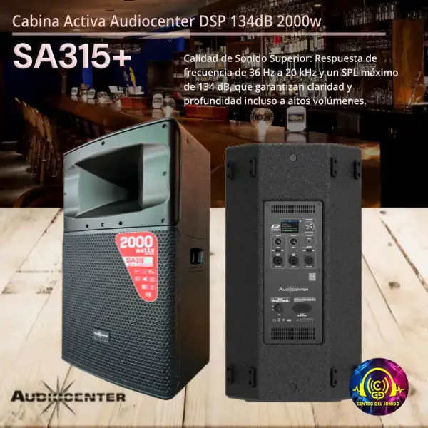 sa315+ cabina activa audiocenter dsp 134db 2000w