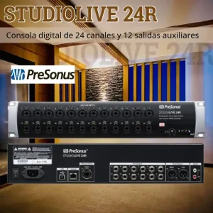 consola digital de 24 canales y 12 salidas auxiliares studiolive 24r